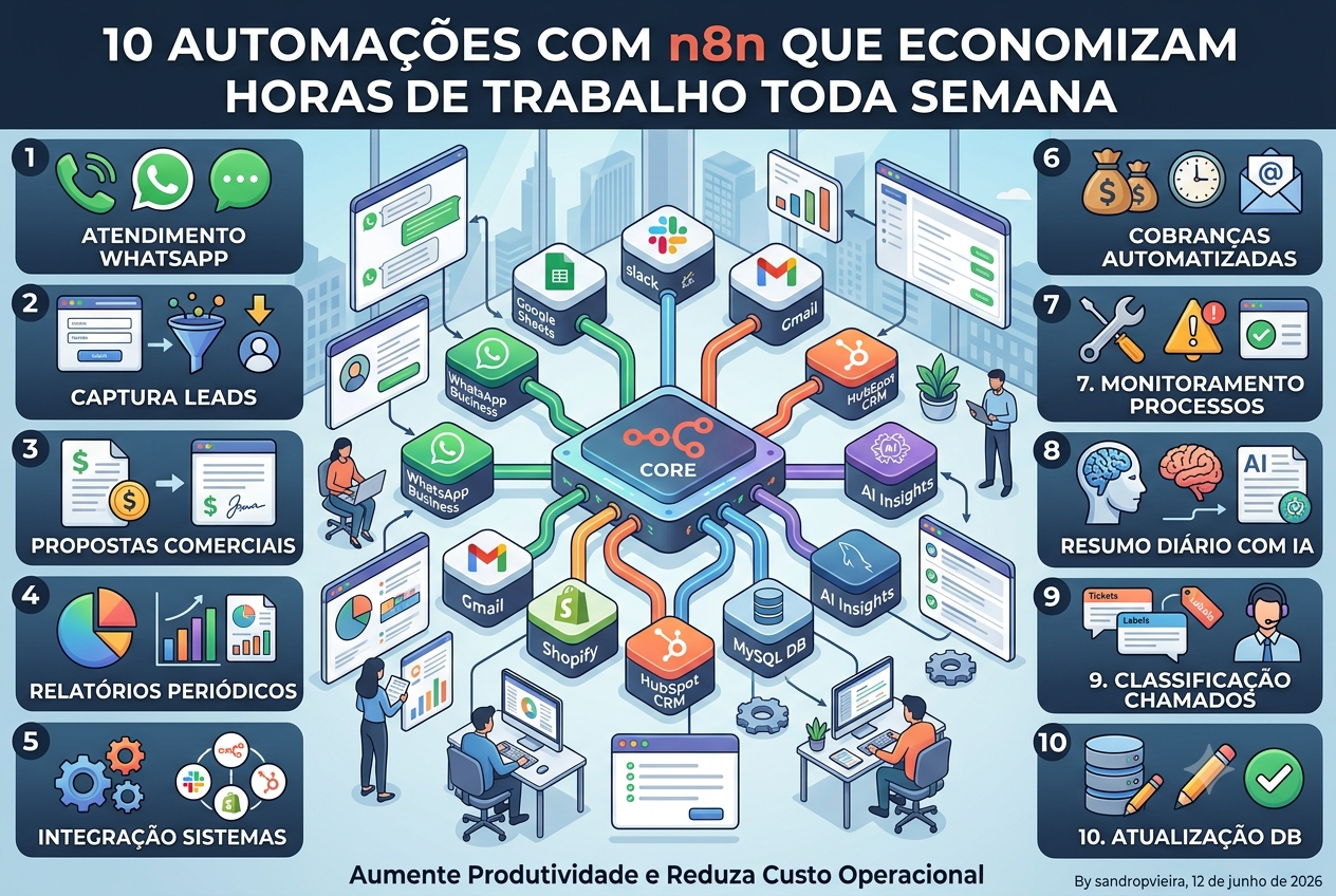 10 Automações com n8n que Economizam Horas de Trabalho Toda Semana