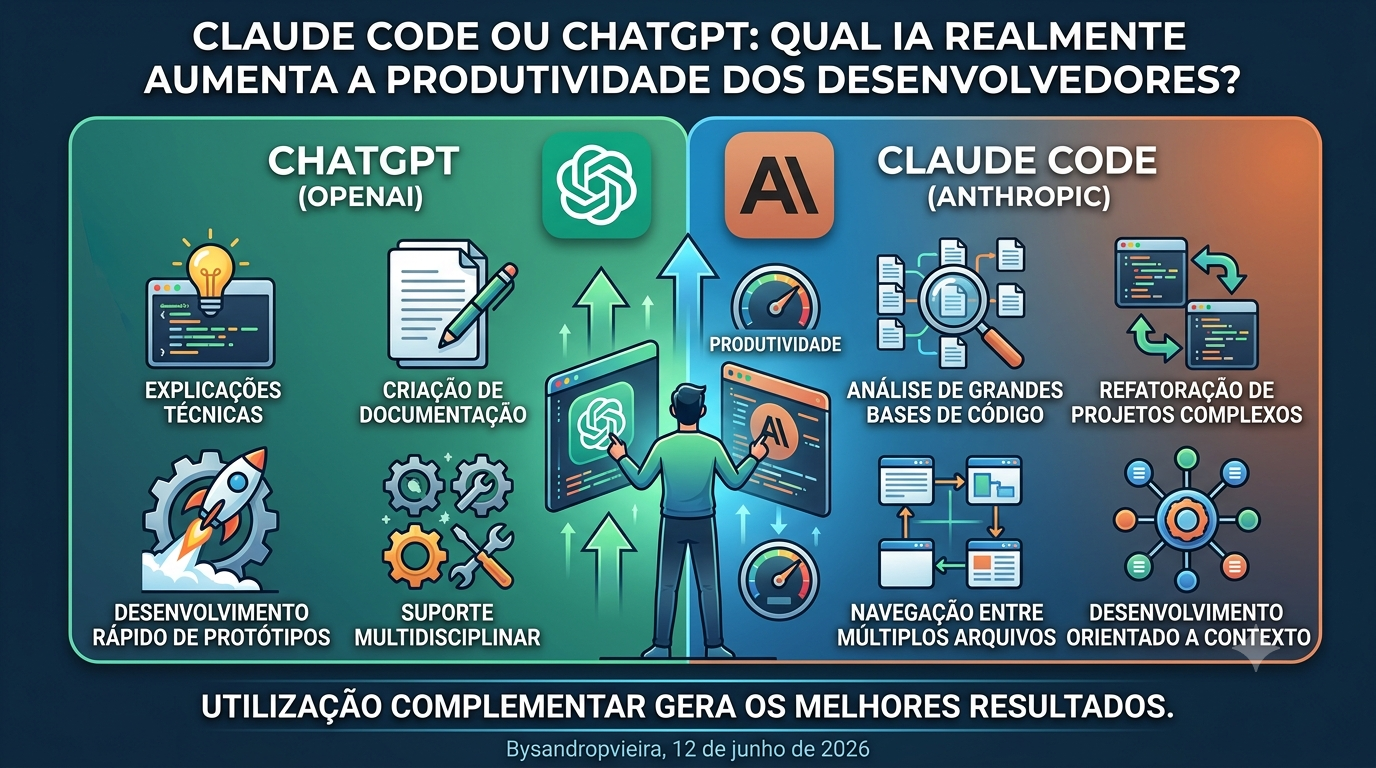 Claude Code ou ChatGPT: Qual IA realmente aumenta a produtividade dos desenvolvedores?